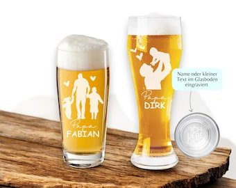 Weizenbierglas, Willibecher mit Gravur | personalisiertes Bierglas mit Name | Geschenk Papa | Geschenkidee Papa | Vatertag