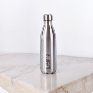 Stainless steel drinking bottle with engraving | 500 ml drinking bottle with name | Engraved water bottle