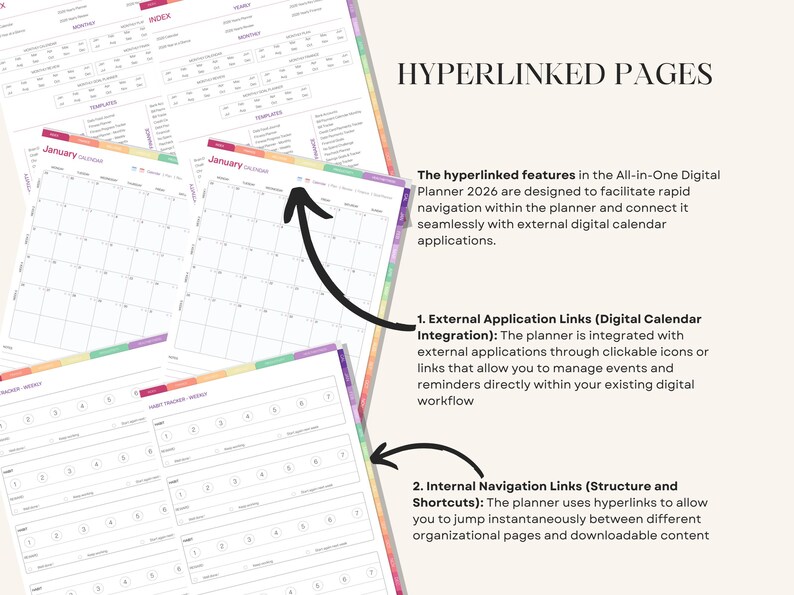 2026 Digital Planner All-in-one |hyperlinked for Goodnotes, Notability ...
