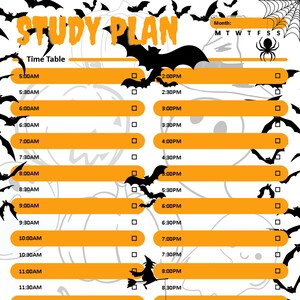Halloween Themed Study Plan