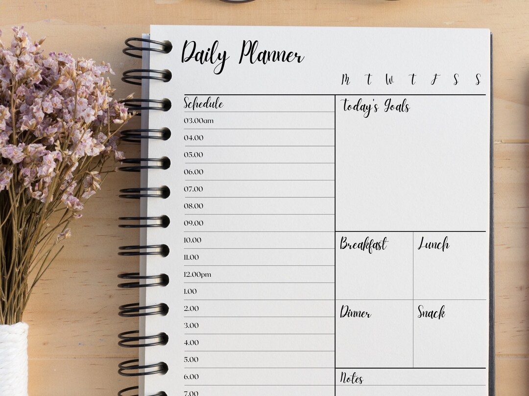Minimalist Printable Daily Planner A4 - Etsy.de