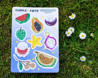 Fruits of the Spirit Sticker Sheet | Faith Stickers | Galatians 5:22-23 | Cute Christian Stickers | Bible Journal