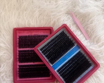 fluffy hand made eyelash extensions