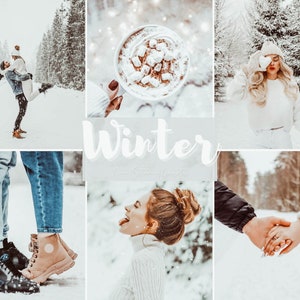 6 Winter Lightroom Presets for Mobile & Desktop, Winter Snow Presets, Christmas Presets, Blogger Preset, Winter Mobile Presets
