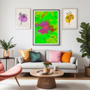 Wall art, Abstract image, green. Modern style, universe. Downloadable artwork, Nebula canvas print, Orion galaxy photography, NEB_V_1