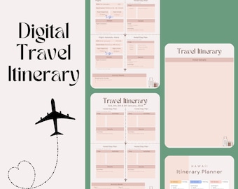 Itinerario de viaje en descarga digital