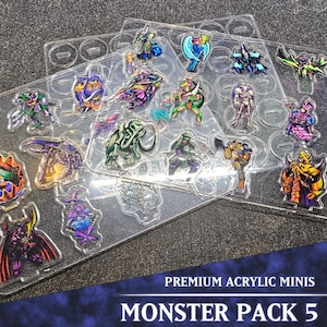 DDM 2D-miniatyrer - Monsterpaket 5 | Akryl | Vy från två sidor