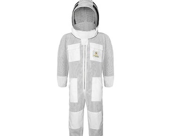 Beekeeping Suit 3 Layer, Ventilated Bee suit For Professional Beekeeper Fencing Veil Breathable Ventilated 100% Sting proof Anti Wasp Apiary