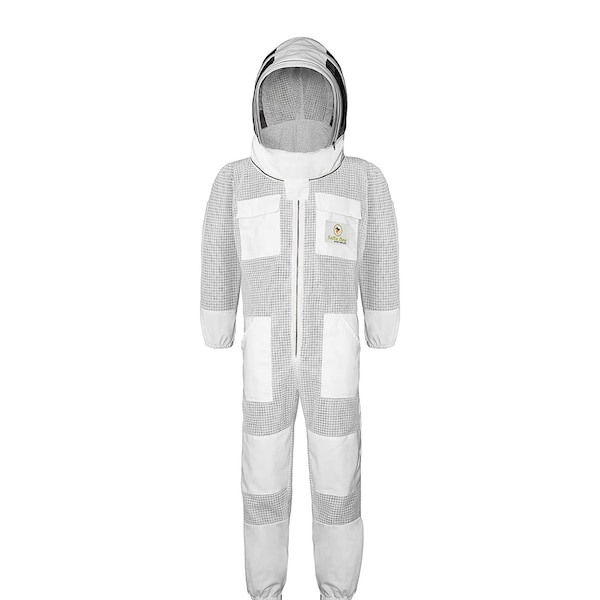 Beekeeping Suit 3 Layer, Ventilated Bee suit For Professional Beekeeper Fencing Veil Breathable Ventilated 100% Sting proof Anti Wasp Apiary