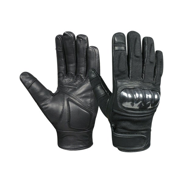 Motorbike Motorcycle Leather Glove Secure Knuckle Protection Padded Palm Motor Sports Cut Resistance Level 5 Rider Gloves