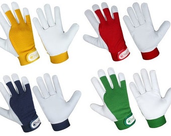 Comfortable Leather Work Gloves, Men's Work Gloves Women's Works Glove Gardening Gloves Heavy Duty Gloves Ventilated Breathable Safety Glove