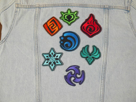 Genshin Impact Elements, Iron-on, Sew-on, Embroidery Patches