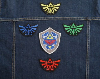 Parche bordado termoadhesivo con el escudo y las alas de Zelda
