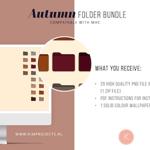 Autumn Folder Icon Bundle for Mac, 20 Fall inspired shades, Aesthetic MacOS Folders, Instant Download, Easy to install, Custom Icons