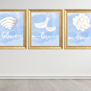 Inspirational Love Believe Dream DIGITAL Wall Art  - 3 Printable Bundle