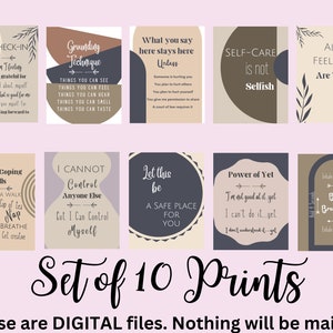 Therapist / Counselor / Psychologist Office Wall Art - Set of 10  DIGITAL Prints