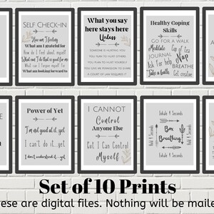Digital Printable Bundle - Therapist / Counselor / Psychologist Office Wall Art - Set of 10 Prints
