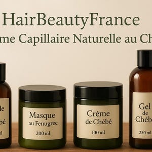Linha completa de chébé em formato pequeno com gel chébé de 250 ml: 4 produtos no total.