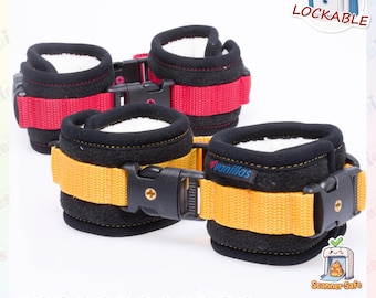 Lockable SoftHold Hand Cuffs – Gentle Restraint for Playful Control - Midnight Rainbow