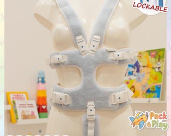 Lockable HugAbie Harness – Diaper-Safe ABDL Restraint for Littles & Diaper Lovers - Discrete (no side clips)