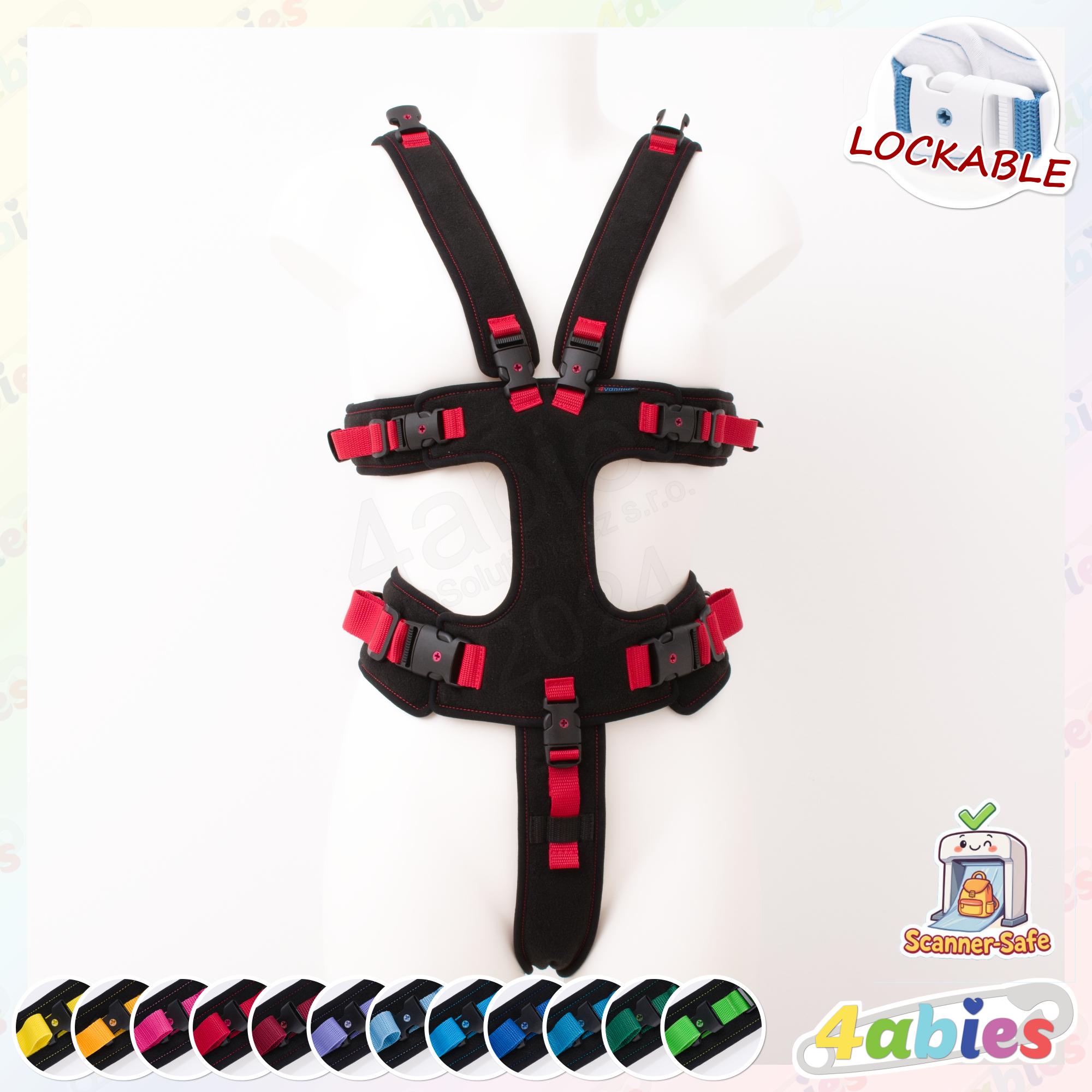 Lockable Full Body Harness - Midnight Rainbow
