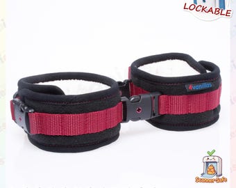 Lockable SoftHold Ankle Cuffs – Gentle Restraint for Legs - Midnight Rainbow