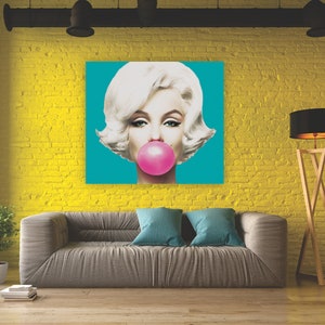 Arte stampabile impertinente, download istantaneo, arte classica, Marilyn Monroe, arte della parete pop, poster, vintage, ragazza di gomma da masticare
