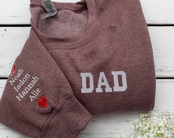 Dad Sweatshirt Embroidered With Kids Names, Dad Crewneck, Dad Hoodie Personalized, New Dad Sweatshirt, Father's Day Gift, Dad To Be Gift