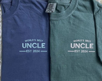 Uncle T-shirt, Worlds Best Uncle Embroidered Shirt, Custom Uncle Shirt, Funny Uncle Shirts, Best Uncle Shirt, Minimalist Shirt