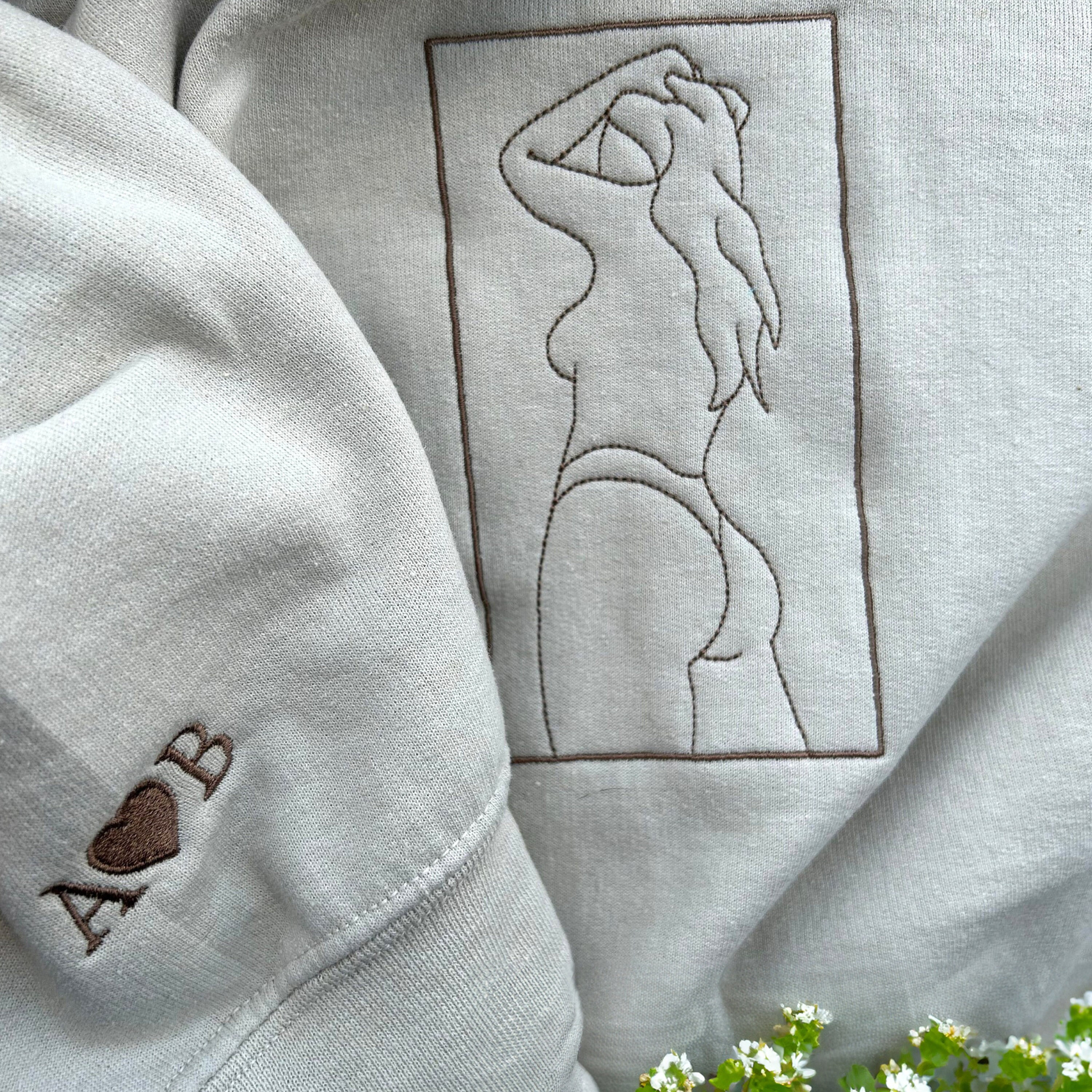 Custom Embroidered Portrait Sweatshirt, Custom Couple Portrait, Couple sweats From Photo, Spicy Hoodie, Valentine Gift For Boyfriend