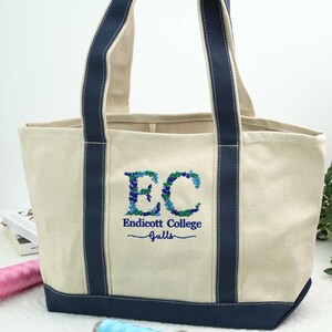 Mochila escolar - Bolsa de mano con letras florales bordadas personalizadas con el nombre de la escuela - Bolsas de mano para la escuela y la universidad - Regalo de regreso a clases de papá y mamá