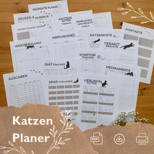 Cat planner instant download, cat calendar, PDF print, gift under 20 euros, pet care planner, cat health, cat owners