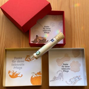 Dankeschön Geschenk Haustier-Sitter – Geldgeschenk im Glasröhrchen – personalisierte Box & Karte – Tierbetreuung Urlaubsvertretung
