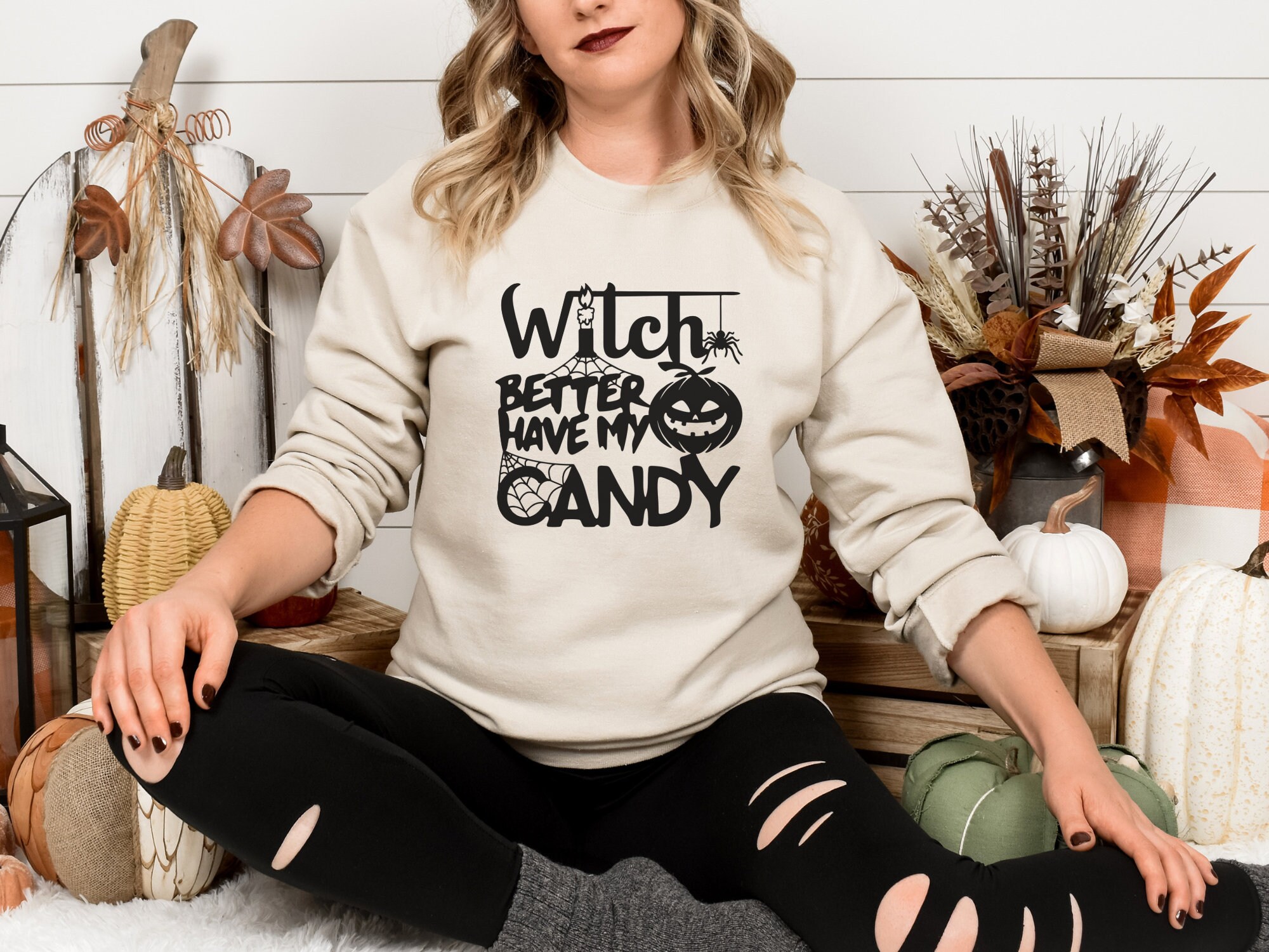 Candy Halloween Jumper Witch Hoodie - Etsy