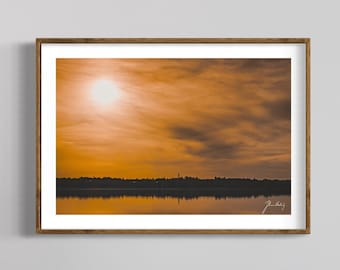 Sunset over Lago di Annone • Landscape photo • Lombardy • Italy