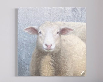Sheep • Oil painting style photo of a sheep • Beautiful gift idea for the nature and animal lover • Suitable for Home and Office Decoration