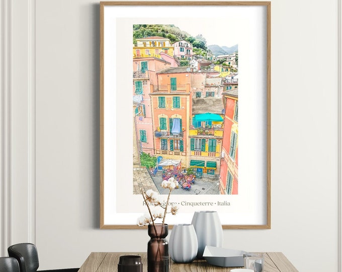 Riomaggiore, Cinqueterre Italia • Seaside photo of Riomaggiore, Italy • Photos from Italy • Gift idea for Home and Office decoration