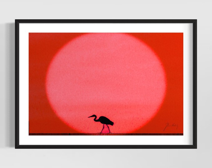 Decorative image of Heron silhouette in sunset