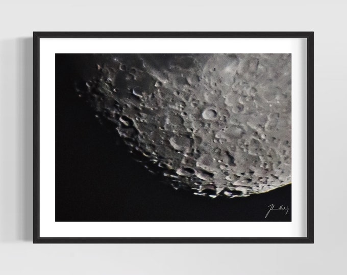 To the moon and back • Nice atmospheric moon surface image • Bold wall art  • Moon surface • Home decor