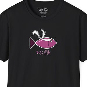 The Hachimaki Boss Fish T-Shirt | Minimalist Graphic Tee | Funny Fish Shirt