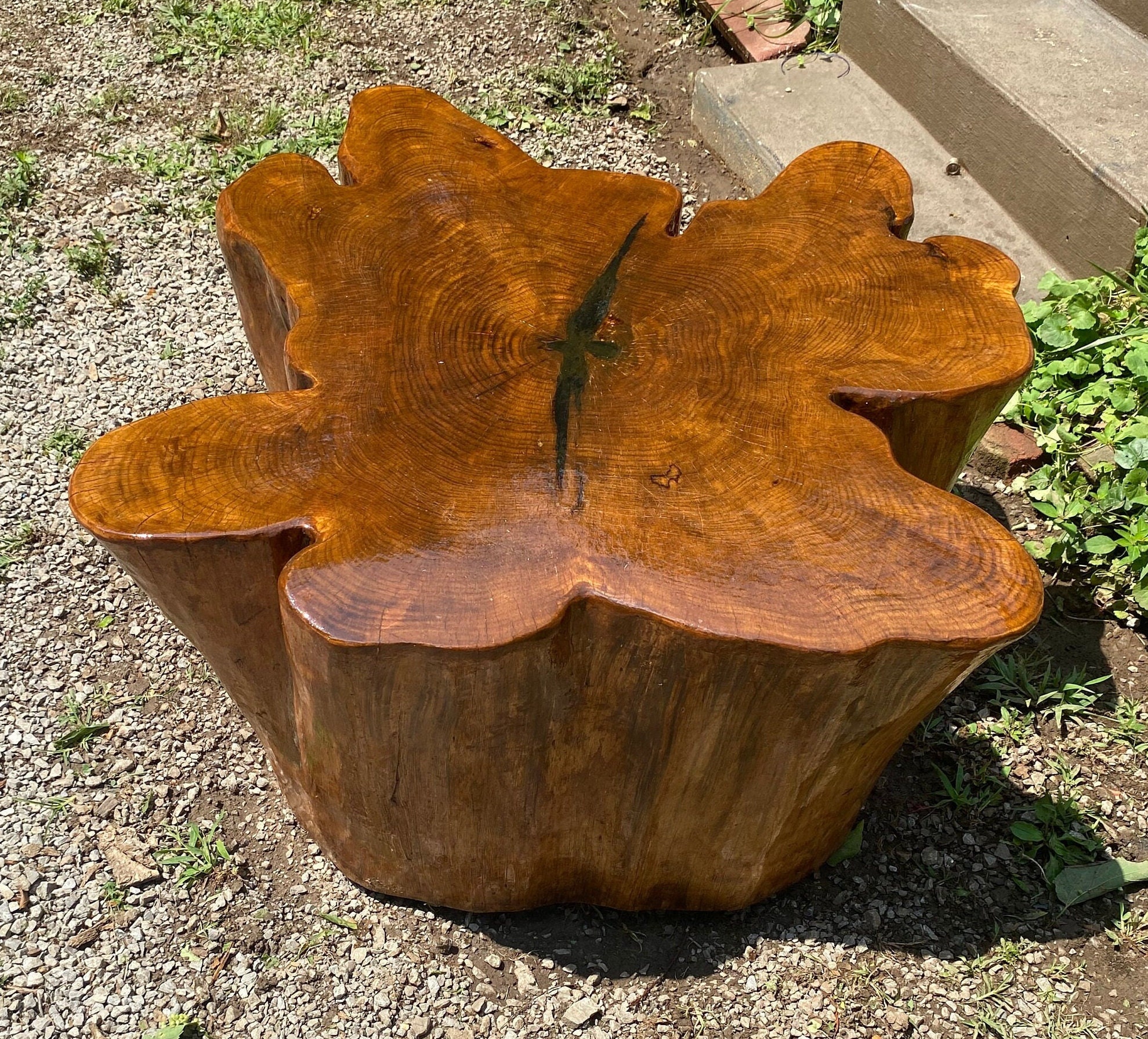 Solid Oak Tree Stump Coffee Table - Etsy