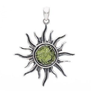 Genuine Moldavite Rough Pendant 100% Natural With Certified Gemstone From Czech Republic 925 Sterling Silver Handmade Designer Jewelry