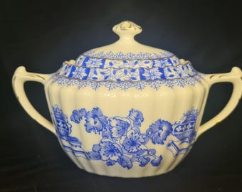 echt tuppack China blau sugar bowl