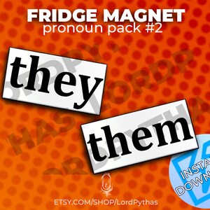 Kühlschrankmagnet Pronoun Pack #2 Emotes für Twitch, Discord und Youtube