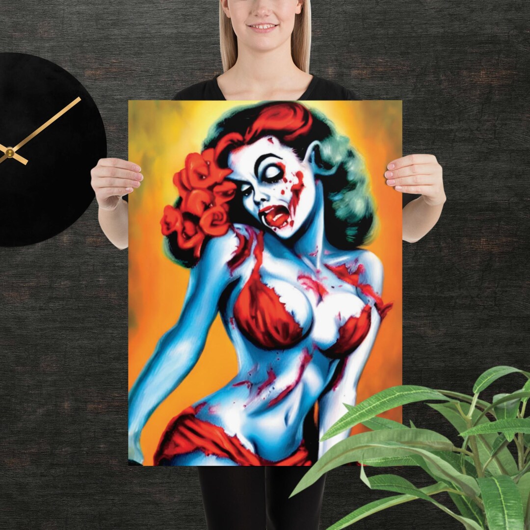 Pin up Girl Posters Pin up Art zombie Pin up Girl Poster Etsy