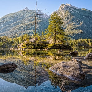 Fotoleinwand vom Hintersee Berchtesgaden zur Wanddekoration, Naturfotografie als Wandbild