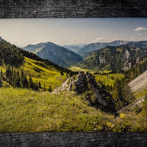 Fotoleinwand Wendelstein Berpanorama bayerische Alpen, Naturlandschaft als Dekoration für Schlafzimmer, Wohnzimmer, Wanddeko