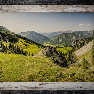 Fotografie Wendelstein als Poster / Fotodruck, Berglandschaft Berpanorama bayerische Alpen Naturlandschaft als Wohndeko