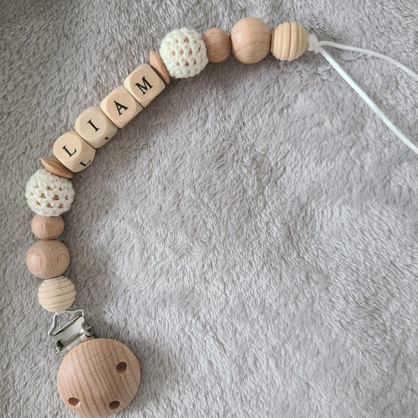 Personalized pacifier clip