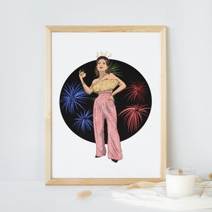 New Year&#39;s Eve Party Girl Wall Art - NYE Party - Printable design